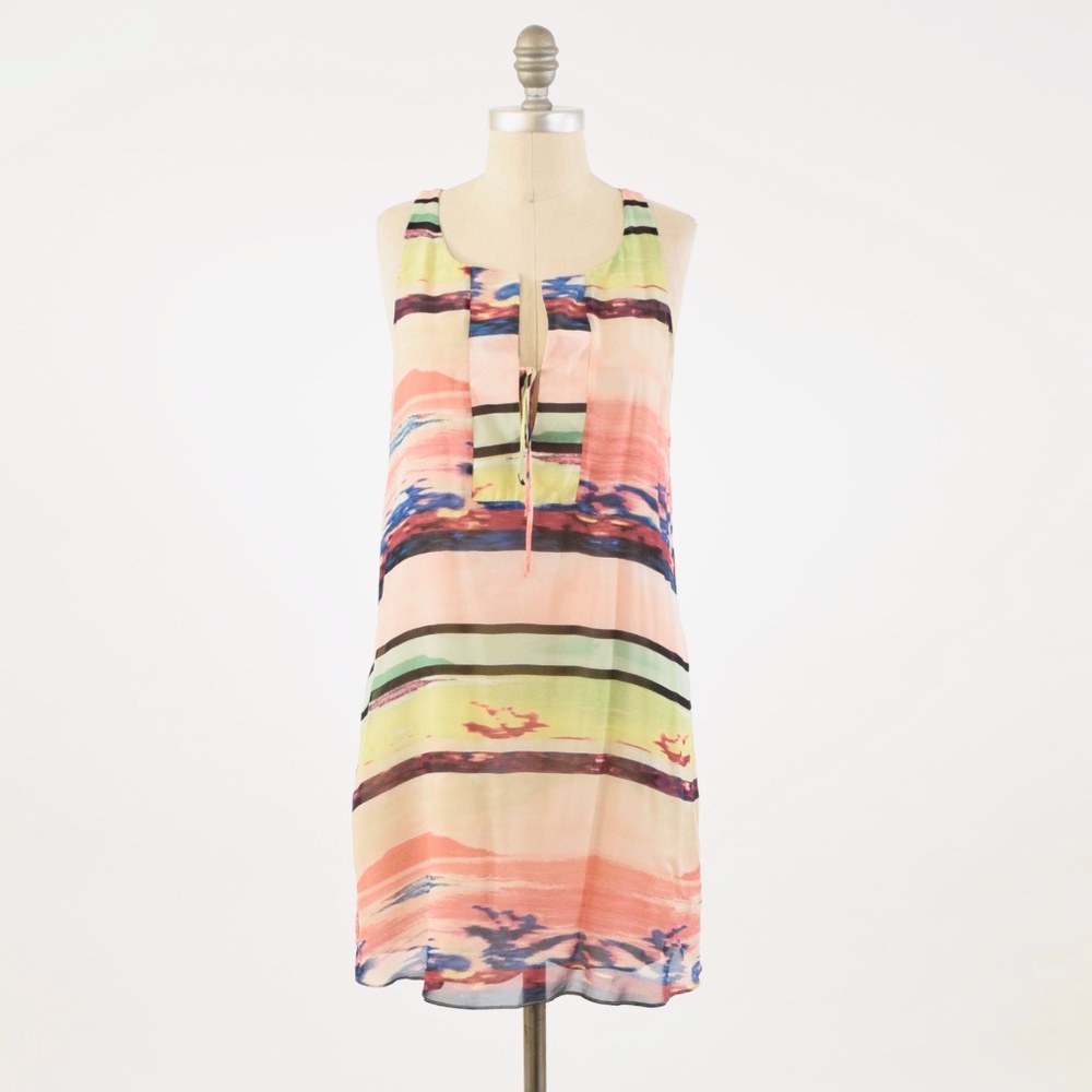 Rory Beca Silk Abstract Print Mini Shift Dress
